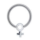 Kugelklemmring aus 316L BCR Chirurgenstahl 1,2 x 10 mm mit Frauensymbol