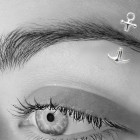 Augenbrauenpiercing aus 925er Sterlingsilber, Anker