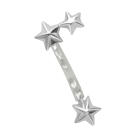 Augenbrauenpiercing aus 925er Sterlingsilber, Sterne