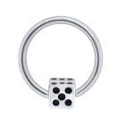 316L BCR Klemmkugelring aus Chirurgenstahl 1.2x10mm mit Silberwürfel