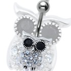 Piercing Bauchnabel Eule,  Motiv 925 Sterling Silber