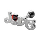 Helix Ohrpiercing mit LOVE 925 Sterling Silberdesign 1.2x6mm