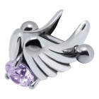 Helix piercing 1.2x6mm wing design 925 sterling silver 805