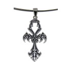 Sterling silver pendant with a cross design, oxidized