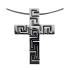 Anhänger Kreuz aus Sterling Silber, glänzend &amp; oxidiert