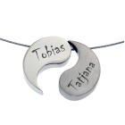 Zweiteiliger Anh&auml;nger Yin Yang Edelstahl inklusive Gravur