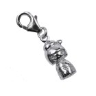 Anhänger aus 925 Silber für Armband oder Kette Kokeshi-Puppe 04 / Motiv Schmetterling