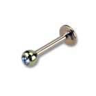 14 Karat Gold Labret mit Stein in 1.2mm Stärke