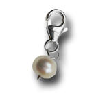 Charm-Anh&auml;nger mit einer Kunstperle in perlmutt zum einh&auml;ngen in ein Bettelarmband