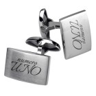 Cufflinks PERFECT made of matted stainless steel with engraving of your choice