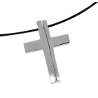 Two-part cross pendant Silver, matted & shiny