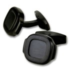 Cufflinks made of stainless steel, old school, matt black