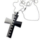 Anh&auml;nger aus Edelstahl, gro&szlig;es Kreuz, teilbar