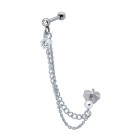 316L Barbell 1.2x6mm mit Silberkettchen und Stecker