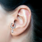Kugelklemmring aus 316L BCR Chirurgenstahl, QUADRATISCH, 1,2 x 8 mm, mit Spinnenanh&auml;nger