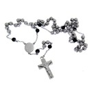 Halskette Rosenkranz Kreuz aus Edelstahl