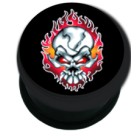 Picture Plug aus Kunststoff, Motiv  flammender TOTENKOPF