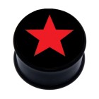 Picture Plug aus Kunststoff, Motiv RED STAR