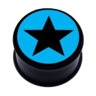 Plastic picture plug, BLACK STAR motif