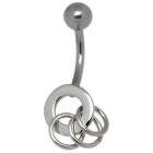 Piercing gebogen Bauchnabel mit beweglichen Design 3 Anh&auml;nger