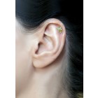 316L Helix Ohrpiercing 1.2x6, Motiv Kuschel-Katze aus 925 Sterling Silber