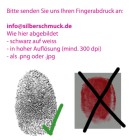 Anhänger Donut aus mattiertem Edelstahl mit Ihrem Fingerabdruck bzw. einem Ausschnitt davon