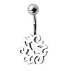 Piercing gebogen Bauchnabel mit Gothic Design, Rätsel