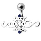 Piercing gebogen Bauchnabel mit Gothic Design, keltisch