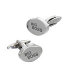 Cufflinks OVAL made of polished stainless steel with engraving