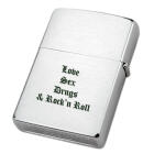 Zippo Sturm-Feuerzeug Chrom mattiert mit individueller Gravur