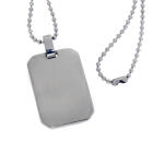 Erkennungsmarke aus Edelstahl mit abgerundeten Ecken, 34x22mm