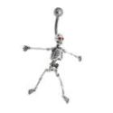 Bauchnabel K&ouml;rperschmuck Piercing mit 925 Silber Lets Dance Skelett