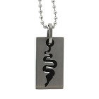 Stainless steel pendant black Snake 179