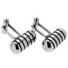 Manschettenknopf Kokon hochgl&auml;nzend, l&auml;nglich, rund