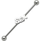 Industrial Ohrpiercing aus Chirurgenstahl mit Schriftzug SEX