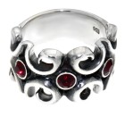 Schwerer Ring aus 925 Sterling Silber, oxidiert, mit Kristallen