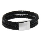 Lederarmband geflochten schwarz