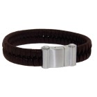 Geflochtenes Lederarmband dunkelbraun