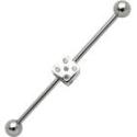 Industrial Barbell  aus Chirurgenstahl mit W&uuml;rfel, klein