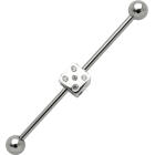 Industrial Barbell  aus Chirurgenstahl mit W&uuml;rfel, klein