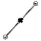 Industrial Barbell  aus Chirurgenstahl mit einem Kartenspiel Kreuz