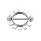 Brustwarzenpiercing Kriegerprinzessin aus 925 Sterling Silber mit Barbell aus Chirurgenstahl