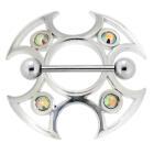 Brustwarzen Piercing Schild Ninja 925 Silber