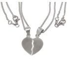 Partner pendant silver heart, divisible, whole 17.3x17.3mm