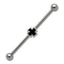 Industrial Barbell  aus Chirurgenstahl mit einem Kreuz