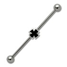 Industrial Barbell  aus Chirurgenstahl mit einem Kreuz