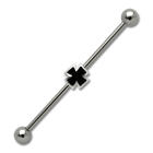 Industrial Barbell  aus Chirurgenstahl mit einem Kreuz