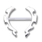 Nipple Brustwarzen Piercing aus PMFK mit Silber Tribal Motiv