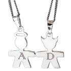 Partneranh&auml;nger Engel und Teufel aus 925er Sterlingsilber mit individueller Gravur