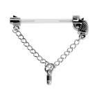 Nipple Brustwarzen Piercing aus PMFK mit Pistolen Motiv